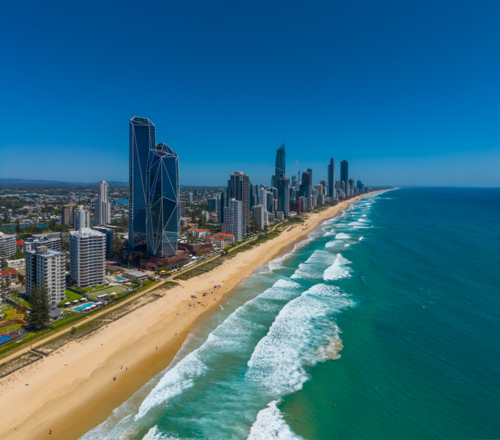 Aerial view of Surfers Paradise - Australian Stock Image