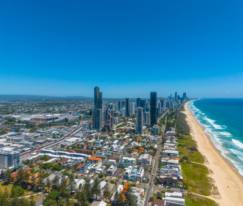 Aerial view of Surfers Paradise - Australian Stock Image