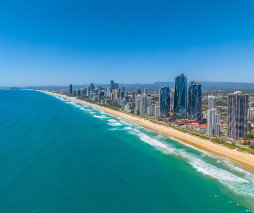 Aerial view of Surfers Paradise - Australian Stock Image