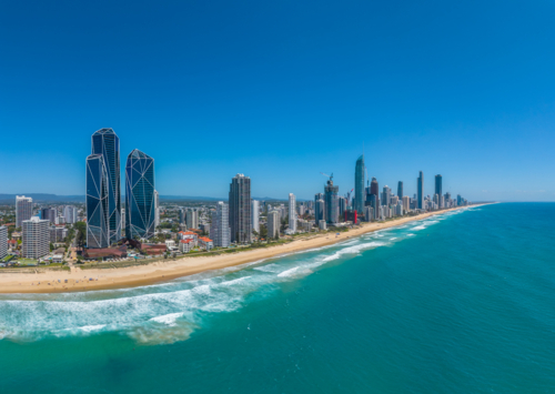 Aerial view of Surfers Paradise - Australian Stock Image