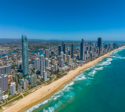 Aerial view of Surfers Paradise - Australian Stock Image