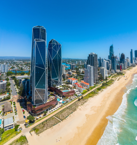 Aerial view of Surfers Paradise - Australian Stock Image