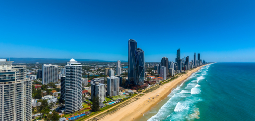 Aerial view of Surfers Paradise - Australian Stock Image