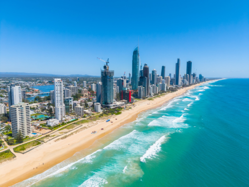 Aerial view of Surfers Paradise - Australian Stock Image