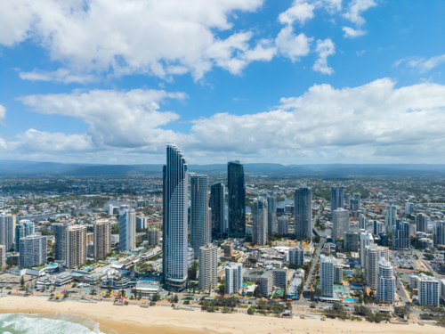 Aerial view of Surfers Paradise - Australian Stock Image