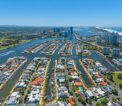 Aerial view of Surfers Paradise - Australian Stock Image
