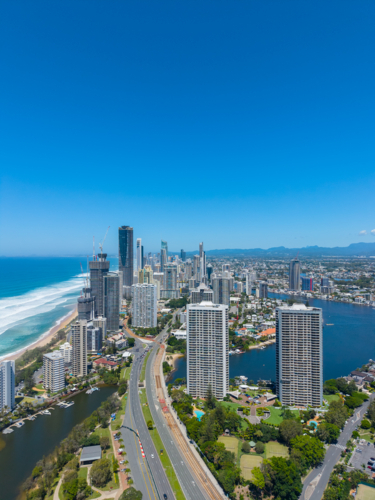 Aerial view of Surfers Paradise - Australian Stock Image
