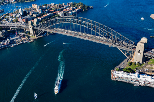 Aerial View of Sydney Harbour Bridge - Australian Stock Image