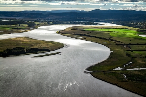 Aerial view of Tamar River - Australian Stock Image