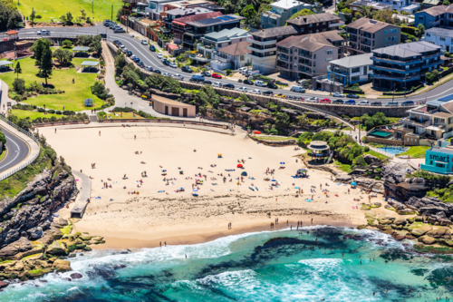 Aerial view of Tamarama, Sydney, NSW - Australian Stock Image