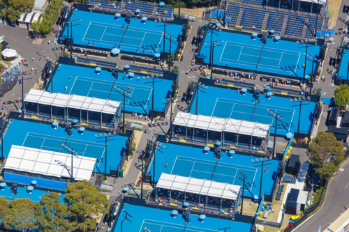 Aerial view of Tennis Courts - Australian Stock Image