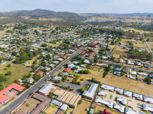 Aerial view of Tenterfield - Australian Stock Image