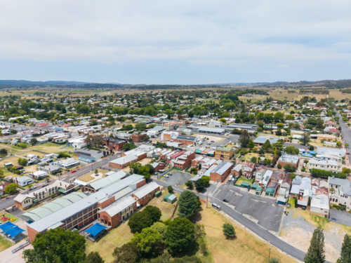 Aerial view of Tenterfield - Australian Stock Image
