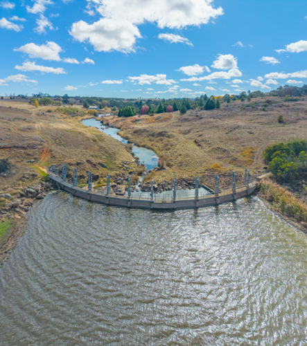 Aerial view of the Beardy Walters Dam - Australian Stock Image
