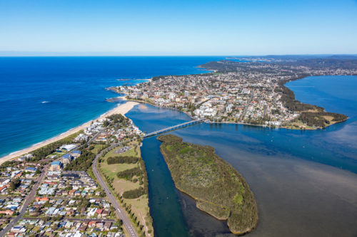 Aerial view of The Entrance, NSW - Australian Stock Image