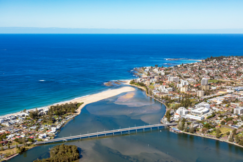 Aerial view of The Entrance, NSW - Australian Stock Image