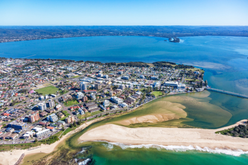 Aerial view of The Entrance, NSW - Australian Stock Image