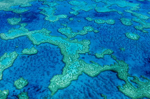 Aerial view of The Great Barrier Reef - Australian Stock Image