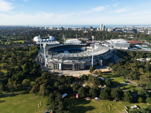 Aerial view of the Melbourne Cricket Ground (MCG) - Australian Stock Image