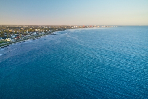 Aerial view of the Perth Coastline looking wards Fremantle Harbour. - Australian Stock Image