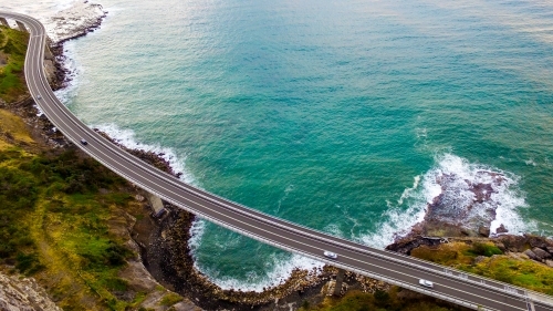 Aerial view of the Sea Cliff Bridge between Coalcliff and Clifton