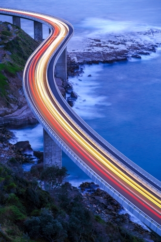 Aerial view of the Sea Cliff Bridge between Coalcliff and Clifton
