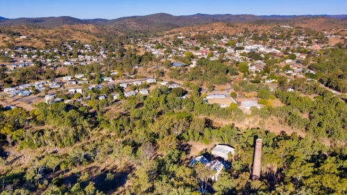 Aerial view of the town of Mount Morgan - Australian Stock Image