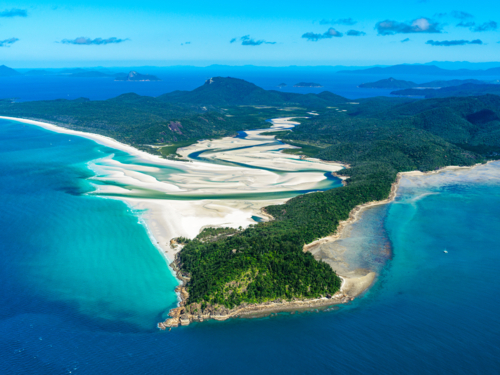 Aerial view of Tongue Point, Hill Inlet, Whitsunday Island, Queensland - Australian Stock Image
