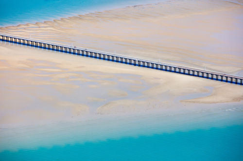 Aerial view of Urungan Pier - Australian Stock Image