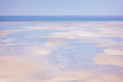 aerial view of water in Lake Eyre - Kati Thanda