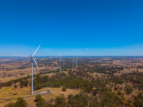 Aerial view of Windfarm in New England - Australian Stock Image