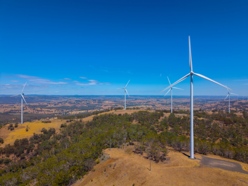Aerial view of Windfarm in New England - Australian Stock Image