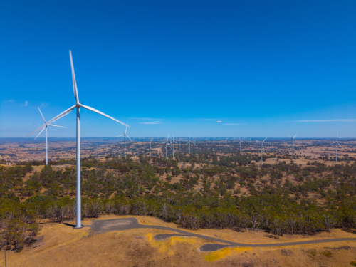 Aerial view of Windfarm in New England - Australian Stock Image