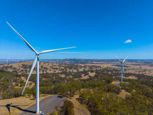 Aerial view of Windfarm in New England - Australian Stock Image