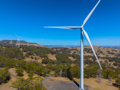 Aerial view of Windfarm in New England - Australian Stock Image