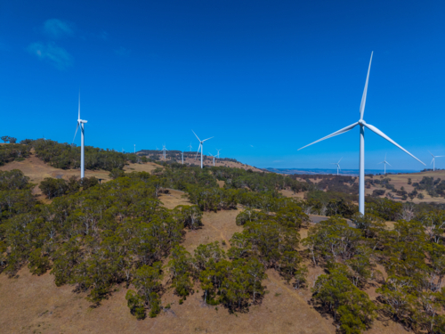 Aerial view of Windfarm in New England - Australian Stock Image