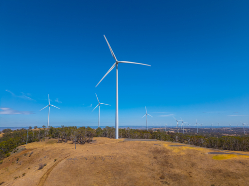 Aerial view of Windfarm in New England - Australian Stock Image