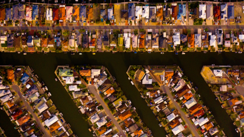 Aerial view of Yunderup Canals - Australian Stock Image