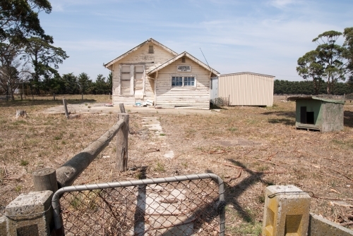 An abandoned primary school in country Victoria - Australian Stock Image