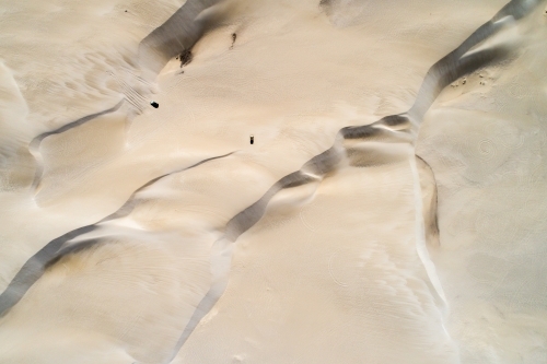 An aerial view of sand dunes