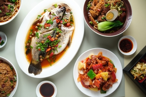 An array of Asian cuisine - Australian Stock Image