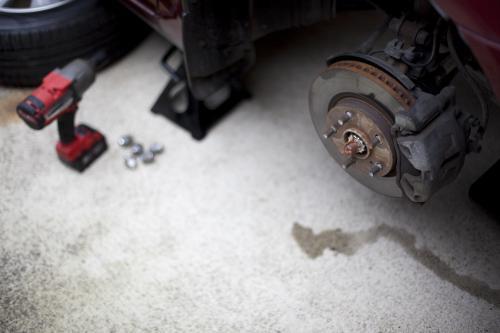 An exposed brake hub. - Australian Stock Image
