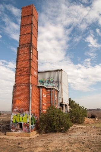 An old abandoned building on farmland in regional Victoria - Australian Stock Image