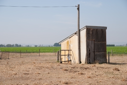 An old farm outhouse - Australian Stock Image