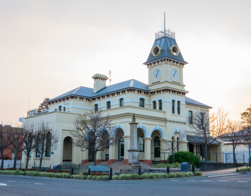 An old post office building and a dawn sky - Australian Stock Image