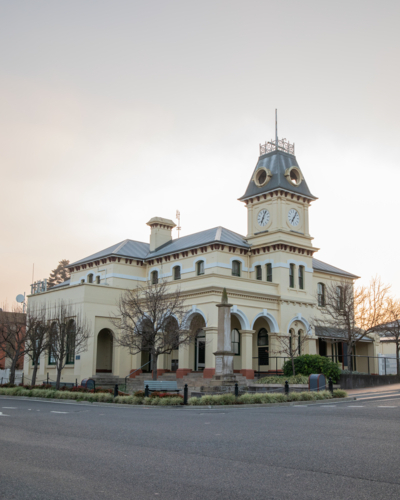 An old post office building and a dawn sky - Australian Stock Image