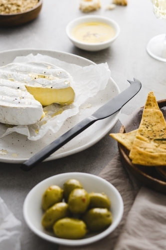 Antipasto set up on a table - Australian Stock Image