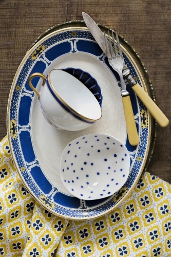 Antique plate and kitchen wares - Australian Stock Image