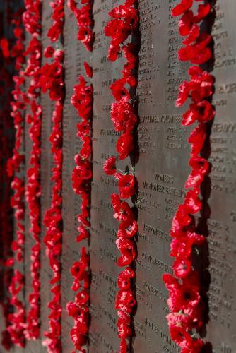 ANZAC DAY at the Australian War Memorial, Wall of Remembrance - Australian Stock Image