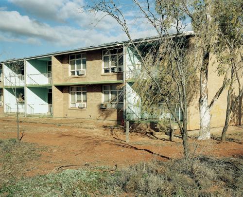 Apartment block in romote town - Australian Stock Image